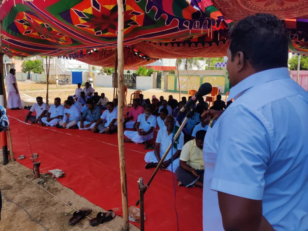 மீனவர்களின் பல்வேறு கோரிக்கைகளை வலியுறுத்தி ராமநாதபுரத்தில் தங்கச்சிமடம் பகுதியில் நடைபெறுகின்ற அனைத்து மீனவ சங்கங்கள் கூட்டமைப்பு சார்பாக நடைபெற்ற கூட்டத்தில் பரதவர் முன்னேற்றப் பேரவை சார்பாகவும்  கலந்துகொண்டு உரையாற்றியபோது.