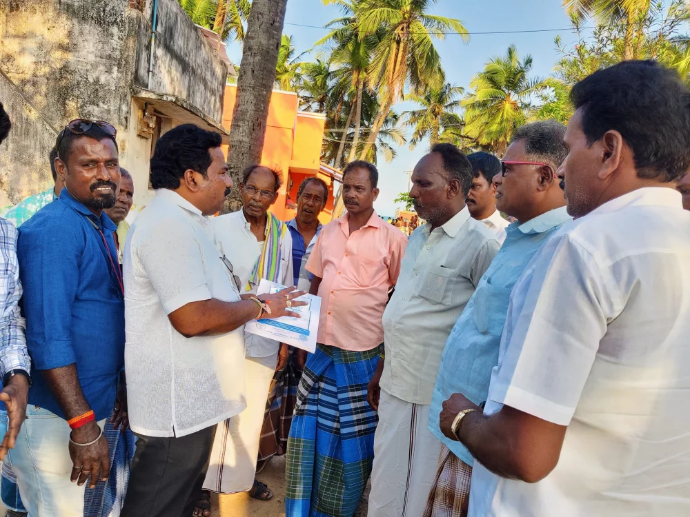 பரதவர் முன்னேற்றப் பேரவை சார்பாக முனைவர் தி.முத்து கண்ணப்பர் படைப்பான சங்க இலக்கியத்தில் நெய்தல்நிலம் நூல் வெளியீட்டு விழாவிற்கு செங்கல்பட்டு மாவட்டத்தில் உள்ள அனைத்து மீனவர் கிராமங்களுக்கும் அழைப்புக் கொடுக்கப்பட்டு நிகழ்ச்சிக்கு வருமாறு அழைத்த போது.