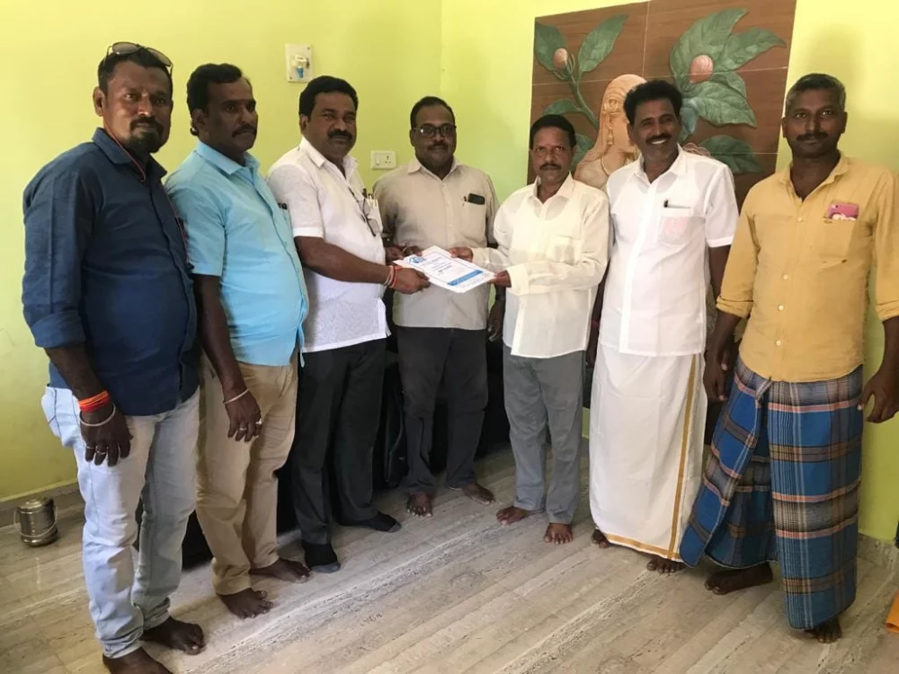 பரதவர் முன்னேற்றப் பேரவை சார்பாக முனைவர் தி.முத்து கண்ணப்பர் படைப்பான சங்க இலக்கியத்தில் நெய்தல்நிலம் நூல் வெளியீட்டு விழாவிற்கு செங்கல்பட்டு மாவட்டத்தில் உள்ள அனைத்து மீனவர் கிராமங்களுக்கும் அழைப்புக் கொடுக்கப்பட்டு நிகழ்ச்சிக்கு வருமாறு அழைத்த போது.