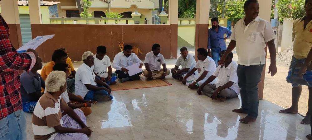 பரதவர் முன்னேற்றப் பேரவை சார்பாக முனைவர் தி.முத்து கண்ணப்பர் படைப்பான சங்க இலக்கியத்தில் நெய்தல்நிலம் நூல் வெளியீட்டு விழாவிற்கு செங்கல்பட்டு மாவட்டத்தில் உள்ள அனைத்து மீனவர் கிராமங்களுக்கும் அழைப்புக் கொடுக்கப்பட்டு நிகழ்ச்சிக்கு வருமாறு அழைத்த போது.