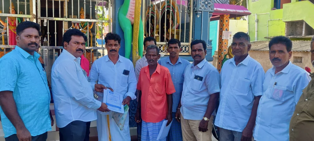 பரதவர் முன்னேற்றப் பேரவை சார்பாக முனைவர் தி.முத்து கண்ணப்பர் படைப்பான சங்க இலக்கியத்தில் நெய்தல்நிலம் நூல் வெளியீட்டு விழாவிற்கு செங்கல்பட்டு மாவட்டத்தில் உள்ள அனைத்து மீனவர் கிராமங்களுக்கும் அழைப்புக் கொடுக்கப்பட்டு நிகழ்ச்சிக்கு வருமாறு அழைத்த போது.