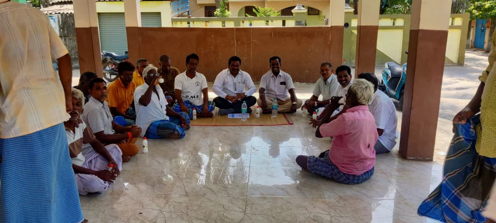 பரதவர் முன்னேற்றப் பேரவை சார்பாக முனைவர் தி.முத்து கண்ணப்பர் படைப்பான சங்க இலக்கியத்தில் நெய்தல்நிலம் நூல் வெளியீட்டு விழாவிற்கு செங்கல்பட்டு மாவட்டத்தில் உள்ள அனைத்து மீனவர் கிராமங்களுக்கும் அழைப்புக் கொடுக்கப்பட்டு நிகழ்ச்சிக்கு வருமாறு அழைத்த போது.