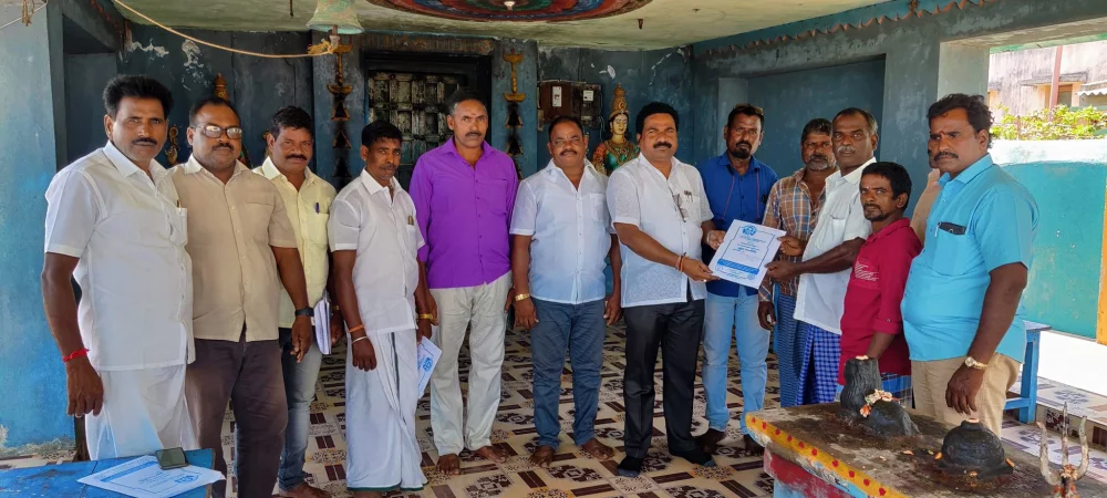 பரதவர் முன்னேற்றப் பேரவை சார்பாக முனைவர் தி.முத்து கண்ணப்பர் படைப்பான சங்க இலக்கியத்தில் நெய்தல்நிலம் நூல் வெளியீட்டு விழாவிற்கு செங்கல்பட்டு மாவட்டத்தில் உள்ள அனைத்து மீனவர் கிராமங்களுக்கும் அழைப்புக் கொடுக்கப்பட்டு நிகழ்ச்சிக்கு வருமாறு அழைத்த போது.