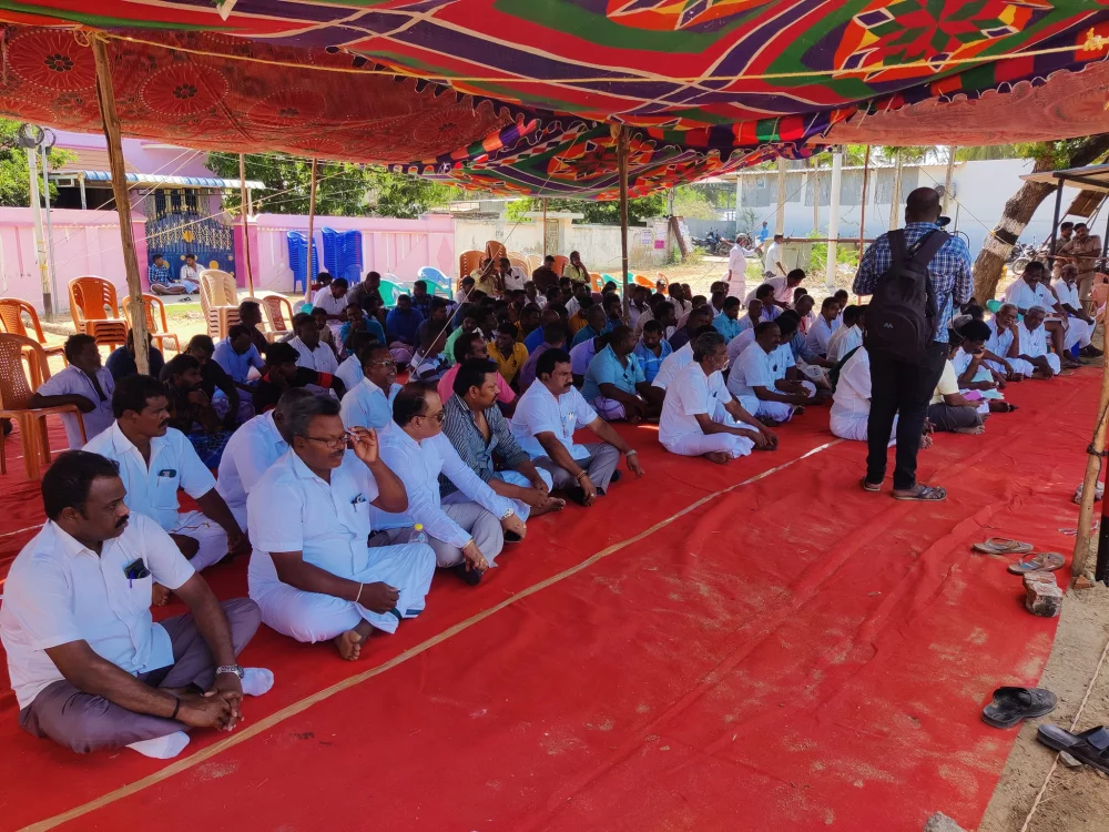 மீனவர்களின் பல்வேறு கோரிக்கைகளை வலியுறுத்தி ராமநாதபுரத்தில் தங்கச்சிமடம் பகுதியில் நடைபெறுகின்ற அனைத்து மீனவ சங்கங்கள் கூட்டமைப்பு சார்பாக நடைபெற்ற கூட்டத்தில் பரதவர் முன்னேற்றப் பேரவை சார்பாகவும்  கலந்துகொண்டு உரையாற்றியபோது.