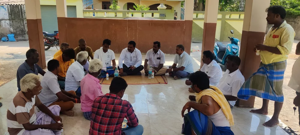 பரதவர் முன்னேற்றப் பேரவை சார்பாக முனைவர் தி.முத்து கண்ணப்பர் படைப்பான சங்க இலக்கியத்தில் நெய்தல்நிலம் நூல் வெளியீட்டு விழாவிற்கு செங்கல்பட்டு மாவட்டத்தில் உள்ள அனைத்து மீனவர் கிராமங்களுக்கும் அழைப்புக் கொடுக்கப்பட்டு நிகழ்ச்சிக்கு வருமாறு அழைத்த போது.