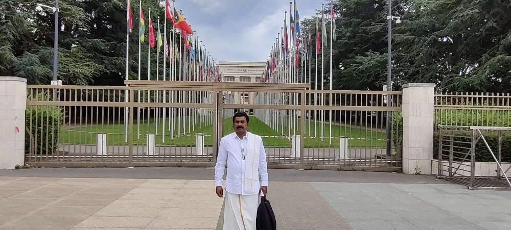 இன்று சுசர்லாந்து நாட்டிலுள்ள ஐநா சபையில் மீனவர்களுக்கு வழங்கக்கூடிய மானியங்களை நிறுத்துவது சம்பந்தமான தீர்மானத்தை எதிர்ப்பு தெரிவிக்கும் விதமாக இந்தியாவிலிருந்து மீனவப் பிரதிநிதிகள் வந்து நமது நியாயமான கோரிக்கையை ஐநா சபையில் நேற்று முன்வைத்தோம்.