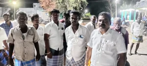 கள்ளக்குறிச்சி மாவட்டம் வேளாக்குறிச்சி மீனவர் கிராமத்துக்குச் சென்று இந்திய மீனவர் சங்கம் மற்றும் பரதவர் முன்னேற்றப் பேரவை சார்பாக நிர்வாகத்தை கட்டமைப்பது நிர்வாகப் பொறுப்பில் நிர்வாகிகளை தேர்ந்தெடுப்பது போன்ற விஷயங்களை உரையாற்றி வந்தபோது.