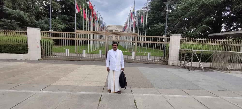 இன்று சுசர்லாந்து நாட்டிலுள்ள ஐநா சபையில் மீனவர்களுக்கு வழங்கக்கூடிய மானியங்களை நிறுத்துவது சம்பந்தமான தீர்மானத்தை எதிர்ப்பு தெரிவிக்கும் விதமாக இந்தியாவிலிருந்து மீனவப் பிரதிநிதிகள் வந்து நமது நியாயமான கோரிக்கையை ஐநா சபையில் நேற்று முன்வைத்தோம்.