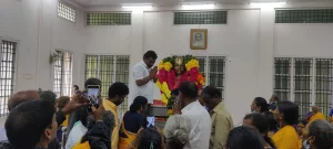 மீனவர் தந்தை சுயமரியாதை சுடரொளி ந. ஜீவரத்தினம் அவர்களின் 111 வது பிறந்தநாள் விழாவை இன்று 11/11/2022 அவருடைய மணி மண்டபம் அமைந்துள்ள சென்னை இராயபுரம் பகுதியில் மீனவர் தலைவர் அவர்களுக்கு மலர்மாலை அணிவிக்கப்பட்டு புகழ் வணக்கம் செலுத்திய போது.