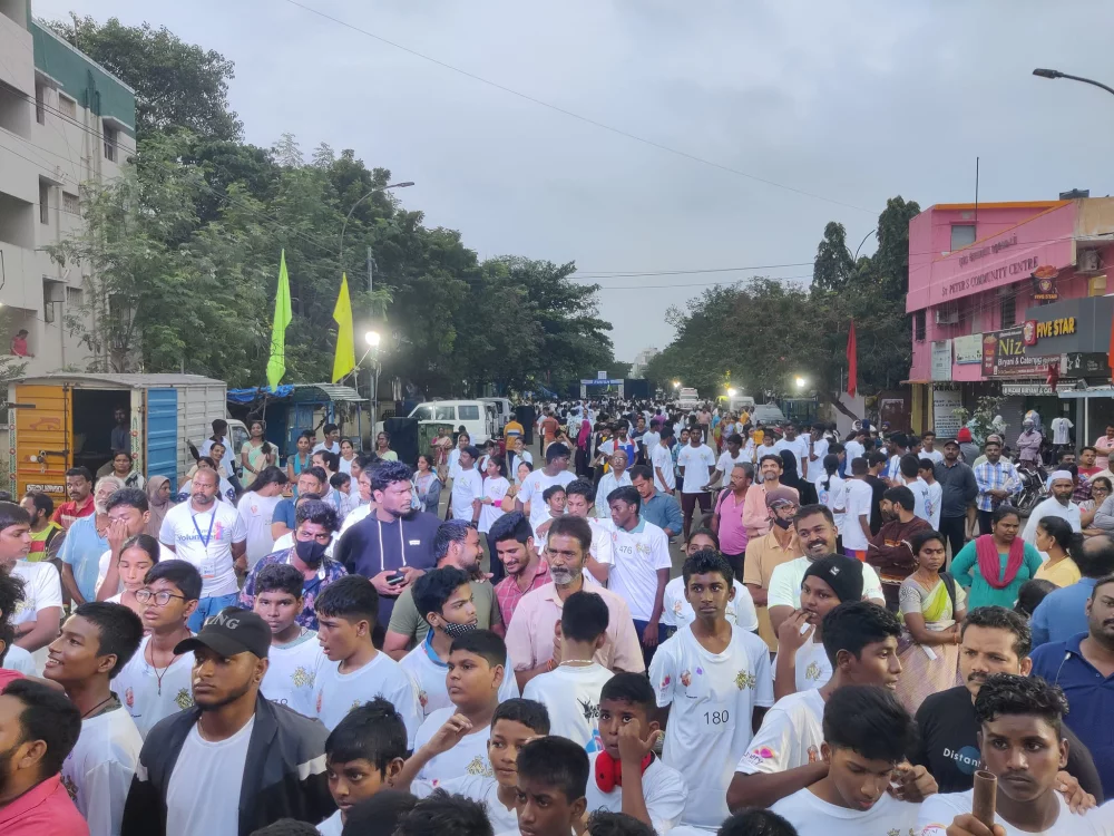 07/01/2024 சென்னை இராயபுரத்தில் டாக்டர் சரத்ராஜ் ஜெயச்சந்திரன் தலைமையில் போதை தடுப்பு விழிப்புணர்வு மாரத்தான் போட்டி நடைபெற்று அதில் பங்கு பெற்றப்போது..