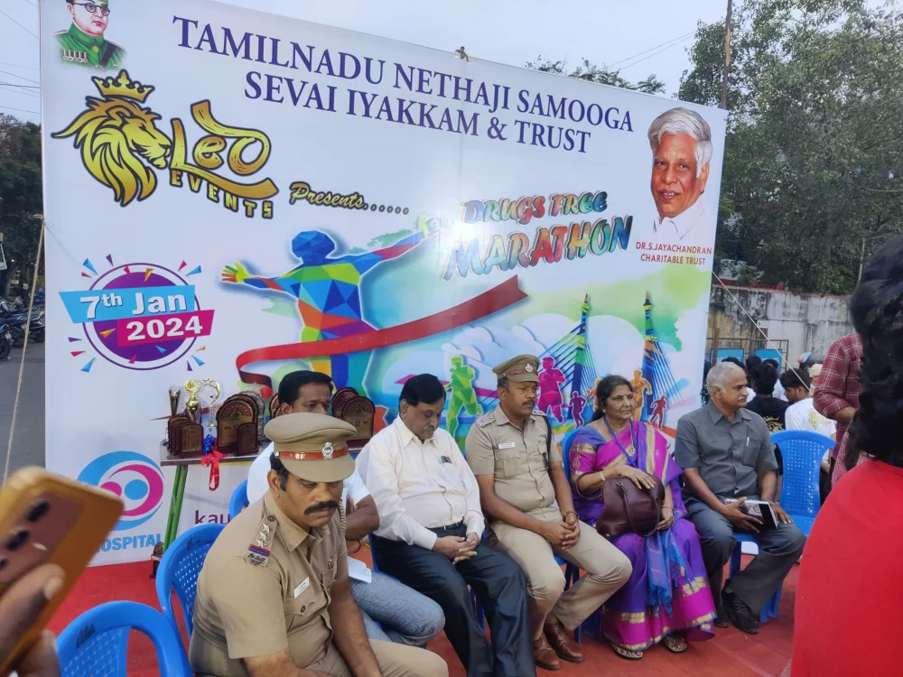 07/01/2024 சென்னை இராயபுரத்தில் டாக்டர் சரத்ராஜ் ஜெயச்சந்திரன் தலைமையில் போதை தடுப்பு விழிப்புணர்வு மாரத்தான் போட்டி நடைபெற்று அதில் பங்கு பெற்றப்போது..