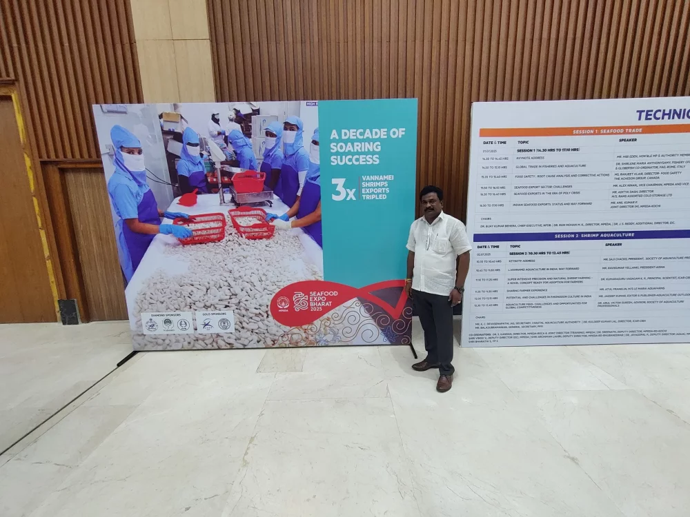 Seafood expo Bharat 2025 இல் கலந்து கொண்டு பங்களிப்பு செலுத்திய தருணம்.