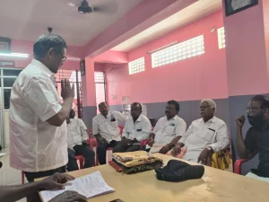 இன்று AITUC மீனவ தொழிலாளர் கூட்டமைப்பு சார்பில் மீனவர்களின் பல்வேறு பிரச்சனைகளுக்கு தீர்வு காண்பது சம்பந்தப்பட்ட கலந்தாய்வுக் கூட்டம் நடைபெற்ற போது.