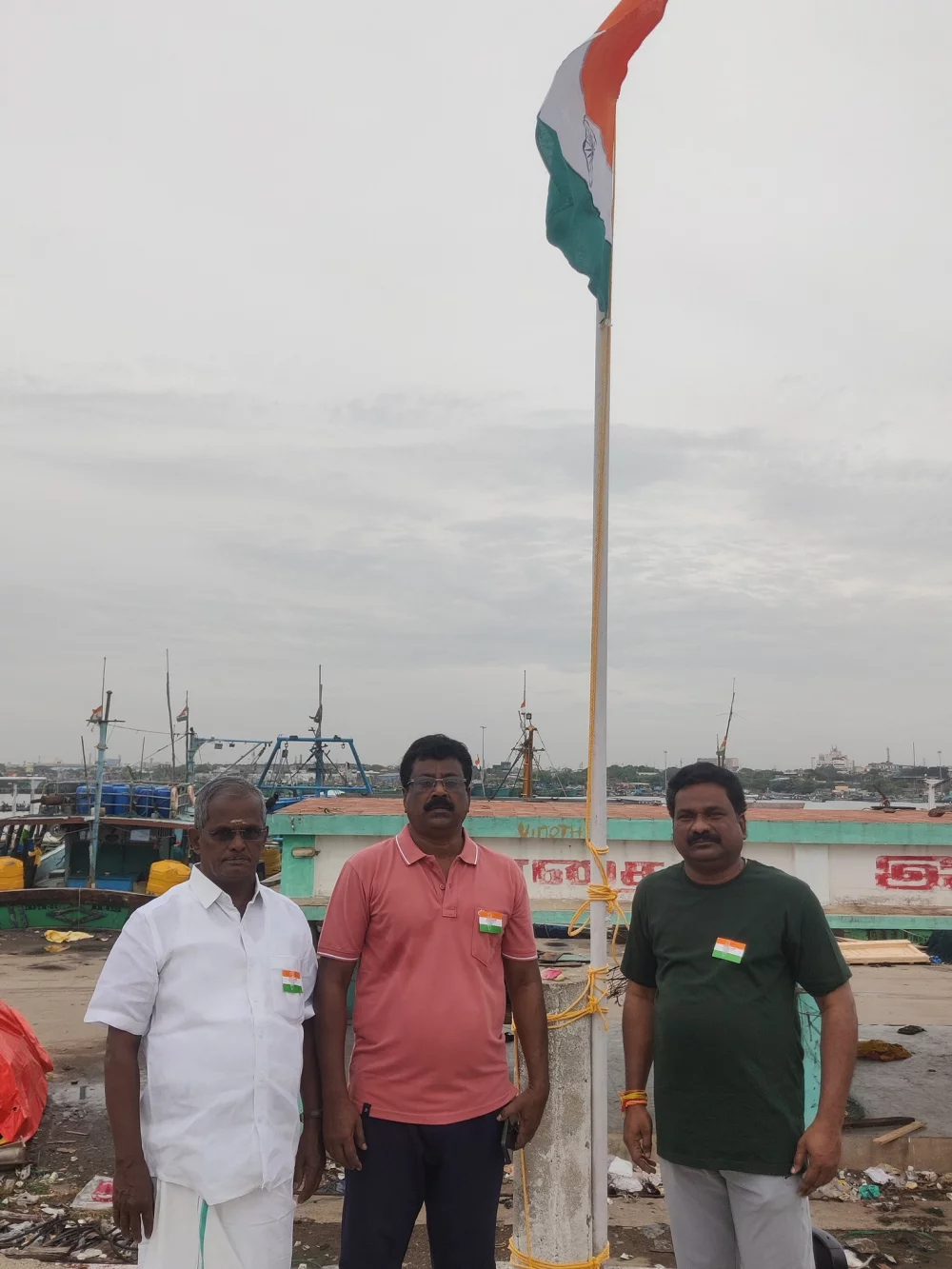 சென்னை காசிமேடு மீன்பிடித் துறைமுக  பகுதியில் 79 ஆவது சுதந்திர தின விழா 15/08/2025 சிறப்பாக கொண்டாடப்பட்டு அதில் உரையாற்றியபோது.