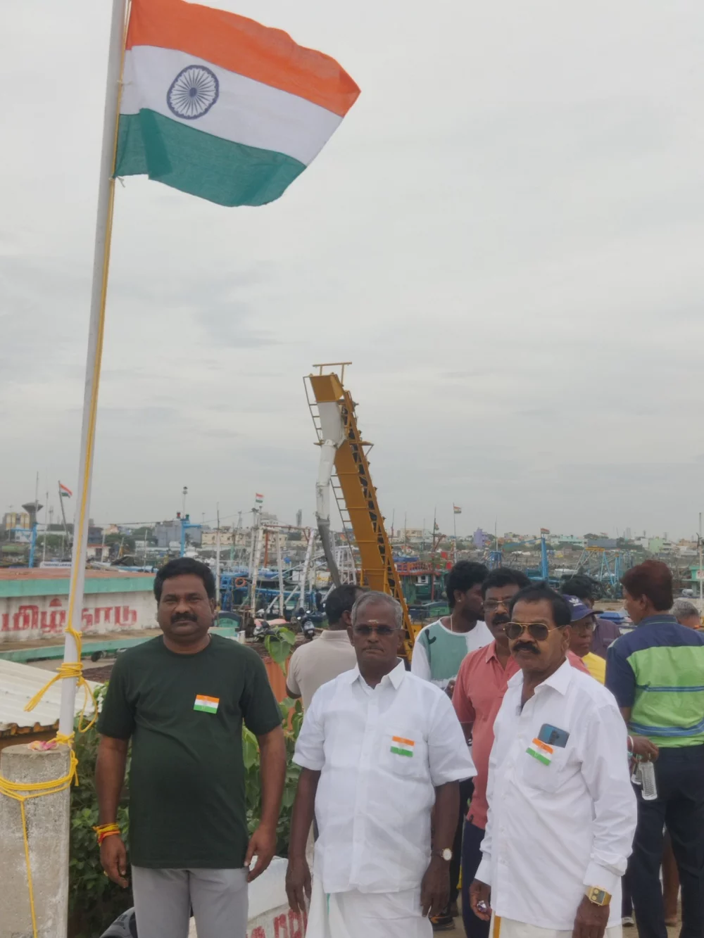 சென்னை காசிமேடு மீன்பிடித் துறைமுக  பகுதியில் 79 ஆவது சுதந்திர தின விழா 15/08/2025 சிறப்பாக கொண்டாடப்பட்டு அதில் உரையாற்றியபோது.